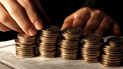 The Coins Stacked Neatly