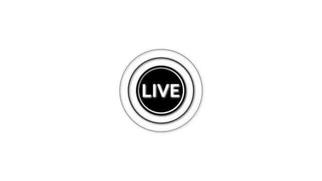 Radio wave with Live icon. Internet button.Live circle streaming icon with radio wave. live banner for streaming. live icon live video shooting concept
