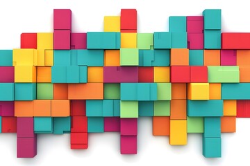 Colorful 3D Cube Abstract Background Geometric Design Texture