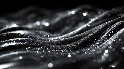 A shimmering, abstract representation of flowing waves with sparkling details.