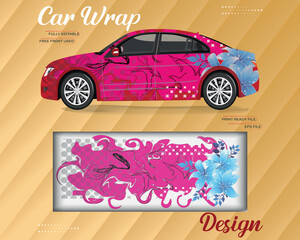 Sports car racing wrap vector design template design vector