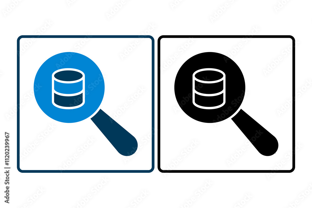 Poster Database Search icon. icon related to Search. suitable for web site, app, user interfaces etc. solid icon style. simple vector design editable