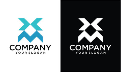Creative Letter XM Logo Vector Minimal Design Template.