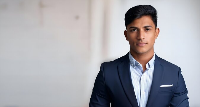 male indian job candidate in a suit ready for the interview