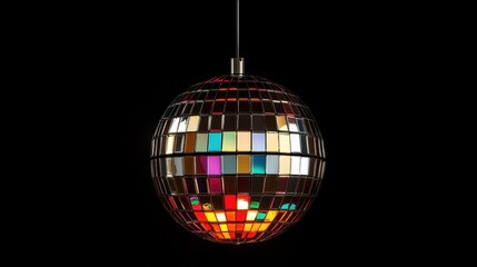 Obraz premium Sparkling Disco Ball Suspended in Retro Celebration Theme