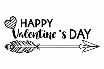 Happy Valentine's day typography design