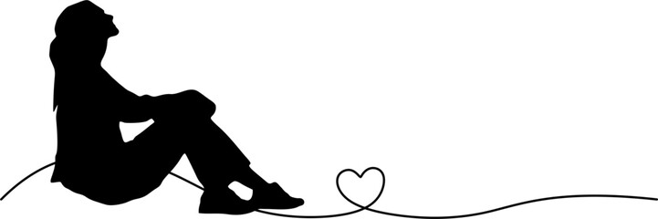 silhouette of a sitting woman