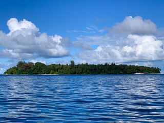 Amazing summer holiday vacation in Maafushi island, Maldives - amazing trip with beautiful blue sky and clear blue sea, with soft white sand 