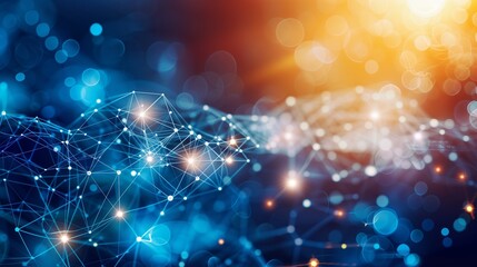 Obraz premium Digital background perfect for tech processes, neural networks, artificial intelligence, data transfer and encryption, digital archives, sound and graphic presentations, science, education