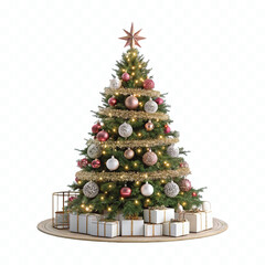 abstract 3d eye catching Christmas tree in different style isolated on white background