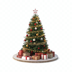 abstract 3d eye catching Christmas tree in different style isolated on white background