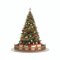 abstract 3d eye catching Christmas tree in different style isolated on white background