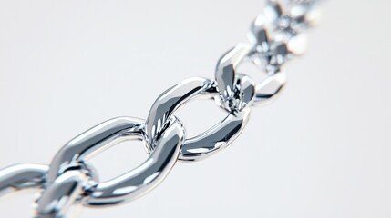 Fototapeta premium Elegant and Bold Chrome Chain Jewelry Isolated on Clean Neutral Background