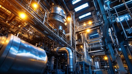 A stunning view of a next-generation industrial complex featuring advanced machinery