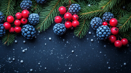 Christmas decorations with berries