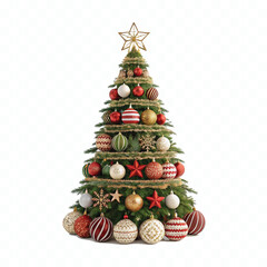 abstract 3d eye catching Christmas tree in different style isolated on white background