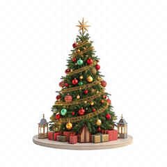 Obraz premium abstract 3d eye catching Christmas tree in different style isolated on white background