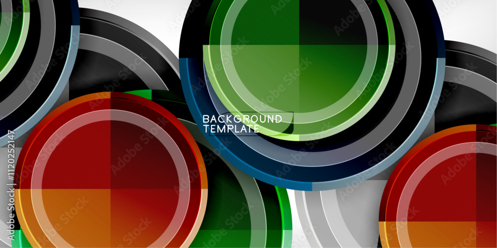 Poster Minimal geometric abstract background. Circle triangle design