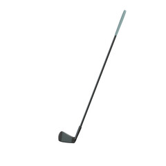 3D Golf club icon isolated on a white background, in a simple style, PNG image.
