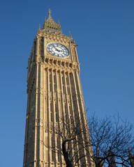 Big Ben and the Great Clock of Westminster on the Elizabeth Tower at the Houses of Parliament London