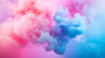 Soft pink and blue abstract smoke clouds