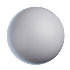 A gray pearl-like sphere icon, 3D rendering, white background, front view, solid color gradient.
