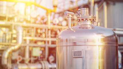 Close-up of sleek metallic nuclear payload container in modern control room, showcasing high-tech security and precision in nuclear operations.