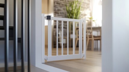 Modern Child Safety Gate in Bright Interior Space