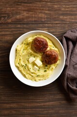 Mashed potatoes with minced meat cutlet