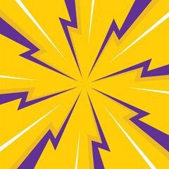 Color Thunder, white background. Confrontation image illustration of thunder bolt. Flat illustration simple Vector. Template for comic. Neon color. Style of competition design template without text.