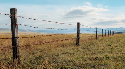 Bold Industrial Wire Fence: Stark and Simple Linear Composition