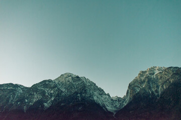 Dolomiti mountains in the morning. Italy Alps mountain range.