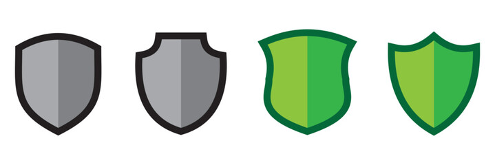 Shield icons set. Protect signs Different shields icon collection. Collection of security shield icons with contours and linear signs. Vector illustration