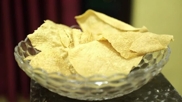 Rosted papad, Papad is most side dish in lunch and dinner food in India