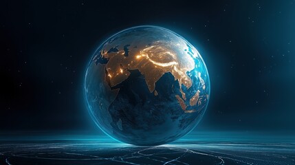Obraz premium Earth at Night, Stunning View of City Lights from Space