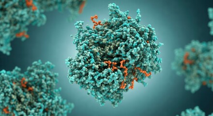 Detailed of protein molecule structure in scientific research
