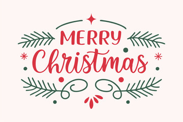 Merry Christmas typography design 