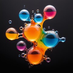 Colorful liquid bubbles, 