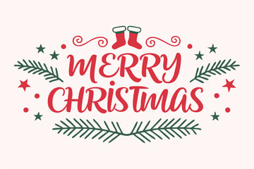 Merry Christmas typography design 