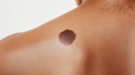 Fototapeta premium A woman's back with a mole on her shoulder
