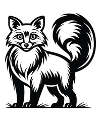 Fox silhouette vector illustrations