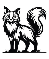 Fox silhouette vector illustrations