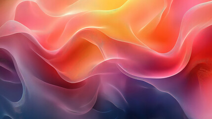 Obraz premium Vibrant Abstract Wave Pattern in a Spectrum of Colors. This captivating abstract image showcases a dynamic interplay of waves in a spectrum of vibrant colors, from blues and purples to oranges and yel