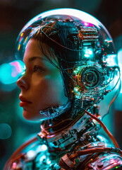 cyber person with futuristic illustration