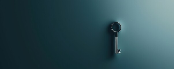 A close-up of a key inserted into a dark, textured wall, symbolizing access, security, and mystery.