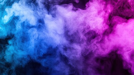 Colorful smoke swirling in blue, purple, and pink hues