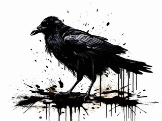 Obraz premium bird graffiti silhouette, animal grunge icon, spray wall art symbol, grafitti tag isolated
