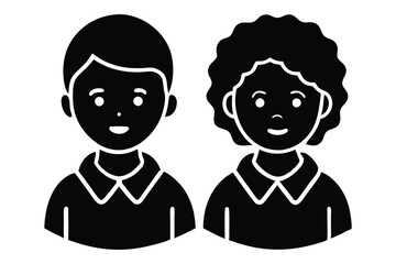 kid icon boy and girl vector isolated on white background.This is an editable eps vector file.