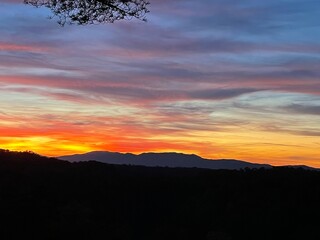 sunset in the mountains