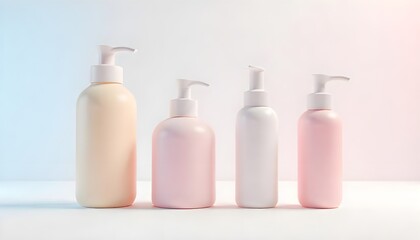 set of cosmetic bottles